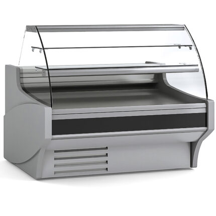 Vitrina Expositora Refrigerada con Reserva para Pastelería Cristal Curvo Evaporador Estático Serie VESPER VEP-9-C 1505x940x1300h mm VEP-9-15-C Docriluc