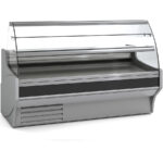 Vitrina Expositora Refrigerada con Reserva para Pastelería Cristal Curvo Evaporador Estático Serie VESPER VEP-9-C 1985x940x1300h mm VEP-9-20-C Docriluc