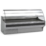 Vitrina Expositora Refrigerada con Reserva para Pastelería Cristal Curvo Evaporador Estático Serie VESPER VEP-9-C 2465x940x1300h mm VEP-9-25-C Docriluc