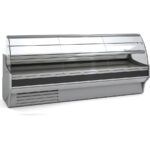 Vitrina Expositora Refrigerada con Reserva para Pastelería Cristal Curvo Evaporador Estático Serie VESPER VEP-9-C 2945x940x1300h mm VEP-9-30-C Docriluc