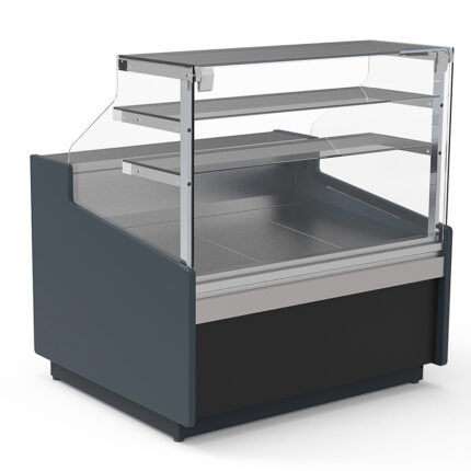 Vitrina Expositora Refrigerada con Reserva para Pastelería Cristal Recto Evaporador Ventilado Serie JUNIPER VEPR-10-RC-TF 1505x1120x1350h mm VEPR-10E-15-RC-TF Docriluc