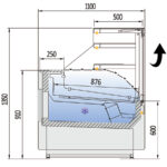 Vitrina Expositora Refrigerada con Reserva para Pastelería Cristal Recto Evaporador Ventilado Serie JUNIPER VEPR-10-RC-TF 2945x1120x1350h mm VEPR-10E-30-RC-TF Docriluc - Imagen 3