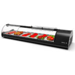 Vitrina Expositora Refrigerada para Buffets Cuba Plana Cristal Curvo Sobremesa Gama Self-service 1320x380x245h mm S6NP Sayl