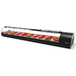 Vitrina Expositora Refrigerada para Buffets Cuba Plana Cristal Curvo Sobremesa Gama Self-service 1680x380x245h mm S8NP Sayl