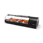 Vitrina Expositora Refrigerada para Buffets Cuba Plana Cristal Curvo Sobremesa Gama Self-service 970x380x245h mm S4NP Sayl