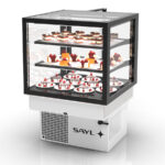 Vitrina Expositora Refrigerada para Pastelería Integra Drop-In  Cristal Recto 2 Estantes 600x600x515h mm DP-60-50 Sayl