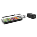 Vitrina Expositora Refrigerada para buffets 4 Bandejas GN 1/3x40 Cristal Curvo Sobremesa Grupo Remoto Gama Self Service  840x395x245h mm S4GR Sayl