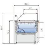 Vitrina Expositora Refrigerada sin Reserva 30 Cubetas GN 1/6 Cristal Recto Evaporador Ventilado Serie VALORIAN VETB-10 - 1985x1000x1210h mm VETB-10-20-TF 1/6 Docriluc - Imagen 3