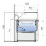 Vitrina Expositora Refrigerada sin Reserva 5 Cubetas GN 1/1 Cristal Recto Evaporador Ventilado Serie VALORIAN VETB-10 - 1985x1000x1210h mm VETB-10-20-TF 1/1 Docriluc - Imagen 3
