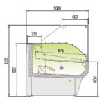 Vitrina Expositora Refrigerada sin Reserva para Carnicería y Charcutería Cristal Recto Evaporador Ventilado Serie VESPER VES-10-RR-TF 1025x1080x1235h mm VES-10-10-RR-TF Docriluc - Imagen 3
