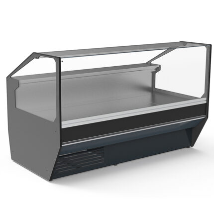 Vitrina Expositora Refrigerada sin Reserva para Carnicería y Charcutería Cristal Recto Evaporador Ventilado Serie VESPER VES-10-RR-TF 1985x1080x1235h mm VES-10-20-RR-TF Docriluc