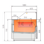 Vitrina Expositora Caliente al Baño María 2 Cubetas GN 1/1-150 Cristal Recto Serie JUNIPER VES-10-RC 1025x1080x1235h mm VE-10BM-10-RC Docriluc - Imagen 3