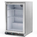 Armario Expositor Refrigerado Acero Inoxidable 1 Puerta de Cristal 130 Litros 2 Estantes Serie EHB 620x520x850h mm EHB-150-LI Docriluc