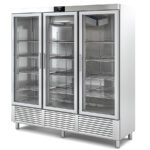 Armario Expositor Refrigerado Acero Inoxidable 3 Puertas de Cristal 1852 Litros 20 Estantes Serie NIMBUS 2035x745x2160h mm CASRV-210-3 Docriluc