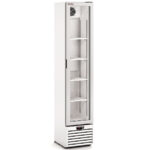 Armario Expositor Refrigerado Blanco 1 Puerta de Cristal 219 Litros 4 Estantes Serie EVR 437x510x1826h mm EVR-440 Docriluc