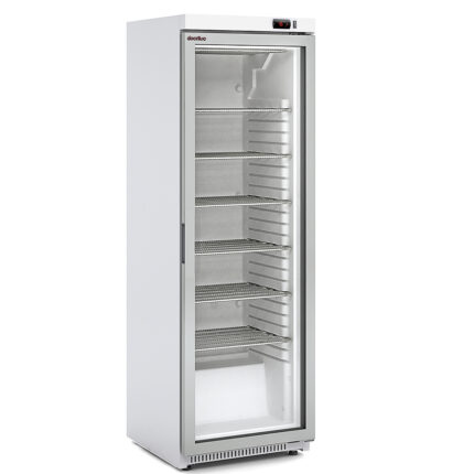 Armario Expositor Refrigerado Blanco 1 Puerta de Cristal 348 Litros 6 Estantes Serie EVRF 620x578x1885h mm EVRF-620 Docriluc