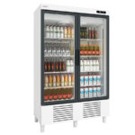 Armario Expositor Refrigerado Blanco 2 Puertas de Cristal 1000 Litros 8 Estantes Serie ARPA 1250x700x2040h mm ARPA-125 Docriluc