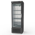 Armario Expositor de Congelación Negro 1 Puerta de Cristal 505 Litros 4 Estantes Serie DEBC 680x735x2055h mm DEBC-751 Docriluc