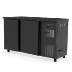 Mesa Refrigerada Acero Plastificado Negro 2 Puertas Opaca 325 Litros 4 Estantes Serie DSB 1485x530x880h mm DSB-150 Docriluc