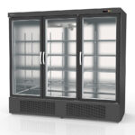 Armario Expositor Refrigerado Negro 3 Puertas de Cristal 1852 Litros 12 Estantes Serie DEBR 2055x735x2055h mm DEBR-2003 Docriluc