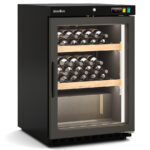 Armario Expositor Refrigerado para Vinos 1 Puerta de Cristal 120 Litros 30 Botellas 2 Estantes Serie AURATA  600x650x900h mm DDAW-200-NNI Docriluc
