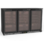 Armario Expositor Refrigerado para Vinos 3 Puertas de Cristal 68 Botellas 4 Estantes Serie BRUMAIRE 1375x565x850h mm EHBW-350-L Docriluc