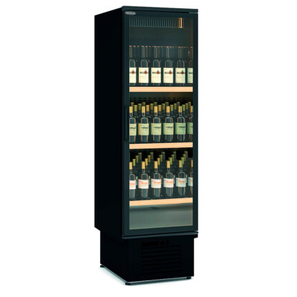 Armario Expositor Refrigerado para Vinos 1 Puerta de Cristal 461 Litros  90 Botellas 3 Estantes Serie VITIS 642x805x2131h mm EFIW-1R Docriluc