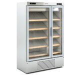 Armario Expositor Refrigerado para Vinos 2 Puertas de Cristal 1000 Litros 216 Botellas 10 Estantes Serie EOSINE 1250x700x1935h mm AGMWI-125-2-E Docriluc