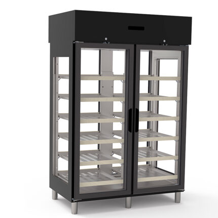 Armario Expositor Refrigerado para Vinos 2 Puertas de Cristal 1285 Litros 264 Botellas Serie TERROIR 1370x865x1995h mm PSTH-1002 Docriluc