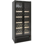 Armario Expositor Refrigerado para Vinos 2 Puertas de Cristal 385 Litros 105 Botellas 5 Estantes Serie NÉBULA 1815x510x1995h mm EVRW-750 Docriluc