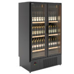 Armario Expositor Refrigerado para Vinos 2 Puertas de Cristal 1010 Litros 210 Botellas 3 Estantes Serie VITIS 1285x805x2131h mm EFIW-2R Docriluc