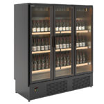 Armario Expositor Refrigerado para Vinos 3 Puertas de Cristal 1570 Litros 300 Botellas 6 Estantes Serie VITIS 1925x805x2131h mm EFIW-3R Docriluc