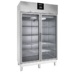Armario Expositor de Congelación Acero Inoxidable 2 Puertas de Cristal 8 Estantes 979 Litros Serie MIRAGE 1250x770x2040h mm CAENPV-125-40 Docriluc