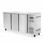 Mesa Refrigerada Acero Inoxidable 3 Puertas Opaca 490 Litros 6 Estantes Serie DSB 2025x530x880h mm DSBI-200 Docriluc