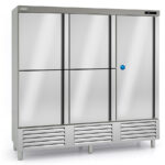 Armario Refrigerado y de Congelación Acero Inoxidable 5 Puertas Opacas 1725 Litros 9 Estantes Serie NIMBUS 2035x745x2160h mm CASRP-210-5 Docriluc