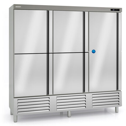 Armario Refrigerado y de Congelación Acero Inoxidable 5 Puertas Opacas 1725 Litros 9 Estantes Serie NIMBUS 2035x745x2160h mm CASRP-210-5 Docriluc