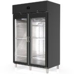 Armario de Maduración de Carne Negro 2 Puertas de Cristal 1404 Litros 4 Estantes Serie VANTA 1370x850x2130h mm DDA-1002-NI Docriluc