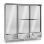 Armario de Congelación Acero Inoxidable 5 Puertas Opacas 1852 Litros 15 Estantes Serie NIMBUS 2035x745x2160h mm CASN-210-6 Docriluc