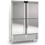 Armario de Congelación de Acero Inoxidable 4 Puertas Opacas 964 Litros 6 Estantes Serie NIMBUS 1240x710x2055h mm CASN-125-4 Docriluc