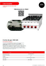Cocina a Gas 4 Fuegos Sobremesa 600x680x485h mm HGR-605 HS - Imagen 2