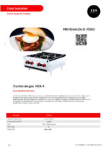 Cocina a Gas 4 Fuegos Sobremesa 610x770x375h mm HGS-4 HS - Imagen 2