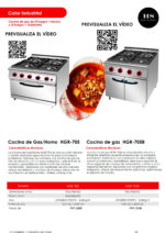 Cocina a Gas 4 Fuegos Modular 700x700x920h mm HGR-705B HS - Imagen 2