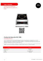 Cocina de Inducción 1 Fuego Sobremesa 420x350x103h mm HIC-P350 HS - Imagen 2