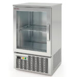 Escarchador de Copas Acero Inoxidable 1 Puerta de Cristal 85 Litros 1 Estante Serie DE 510x505x850h mm DEE-85 Docriluc