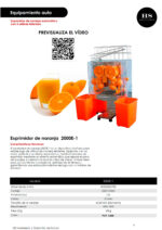 Exprimidor de Naranjas Automático 20 Naranjas por Minutos 400X330X780h mm 2000E-1 HS - Imagen 2