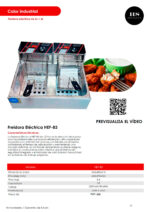Freidora Electica 12 Litros 2 Cestas Sobremesa 540x450x310h mm HEF-83 HS - Imagen 2