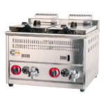 Freidora a Gas con Grifo de Vaciado 18 + 18 Litros 2 Cestas Sobremesa 615x648x539h mm HGF-72AF HS