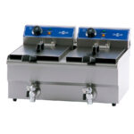 Freidora Electica con Grifo de Vaciado 13 + 13 Litros 2 Cestas Sobremesa 635x530x350h mm HEF-132V HS