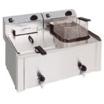 Freidora Eléctrica Monofásica con Grifo de Vaciado 10 + 10 Litros 2 Cestas Sobremesa 740x550x430h mm CSB-FK1010L CISABA