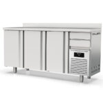 Frente Mostrador Refrigerado Acero Inoxidable 3 Puertas Opacas 504 Litros Serie SOLARE 2020x600x1040h mm MFR-200 Docriluc